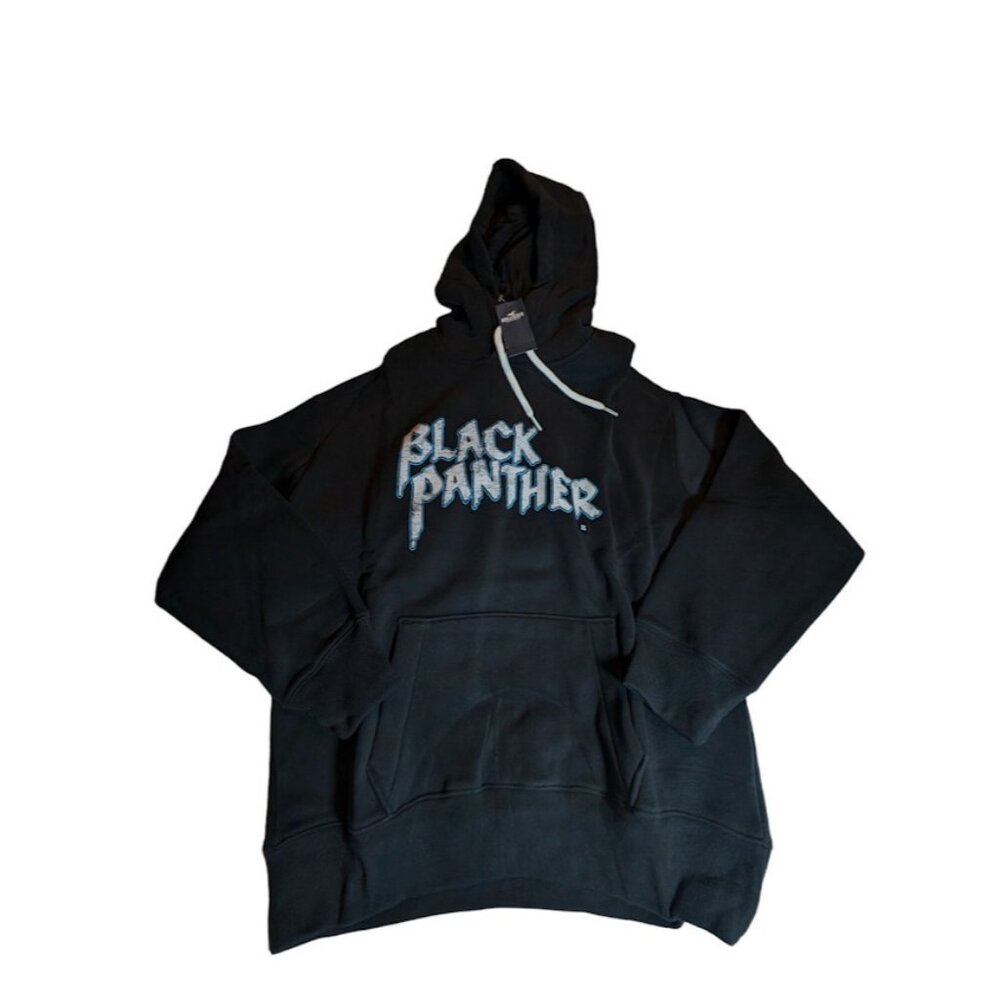 Hollister Cali x Marvel Black Panther Men's XS Black Oversized Fit Hoodie New